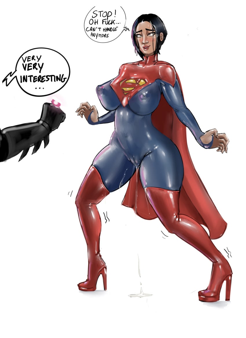 1girls big_ass big_breasts black_hair bodysuit cape dc_comics female femsub fit fit_female high_heels iron_doomer latex latex_bodysuit latex_suit short_hair skintight skintight_bodysuit supergirl thick_ass thick_thighs tomboy very_high_heels