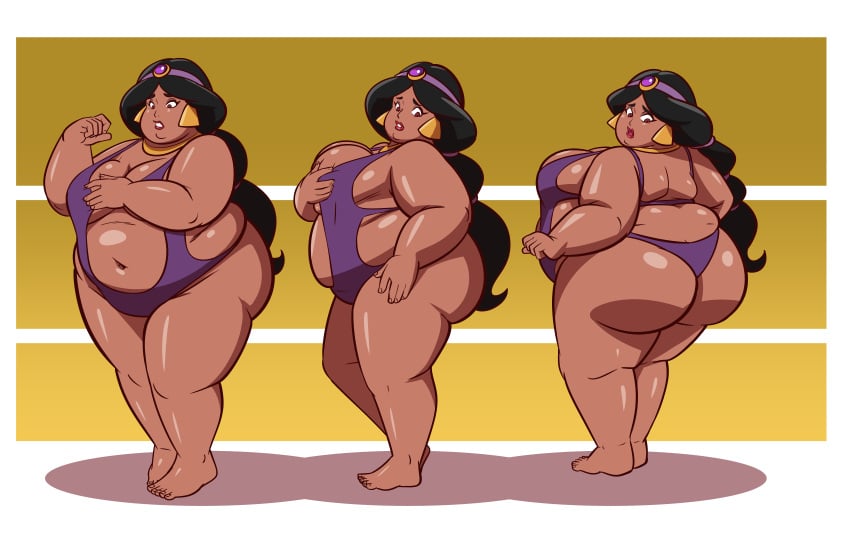 aladdin ass axel-rosered bbw disney disney_princess monokini morbidly_obese obese obese_female one-piece_swimsuit princess_jasmine swimsuit swimwear