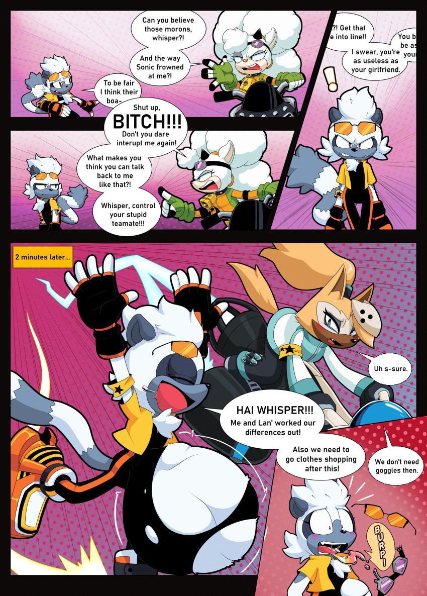 angry angry_pred belch belching belly big_belly bitchy clothed comic comic_page drooling extreme_gear karma lanolin_the_sheep lemur mobian_(species) sheep sonic_(series) sonic_riders sonic_the_hedgehog_(idw) sonic_the_hedgehog_(series) speech_bubble tangle_the_lemur tascom torn_clothes vore vore_belly wardrobe_malfunction whisper_the_wolf wolf