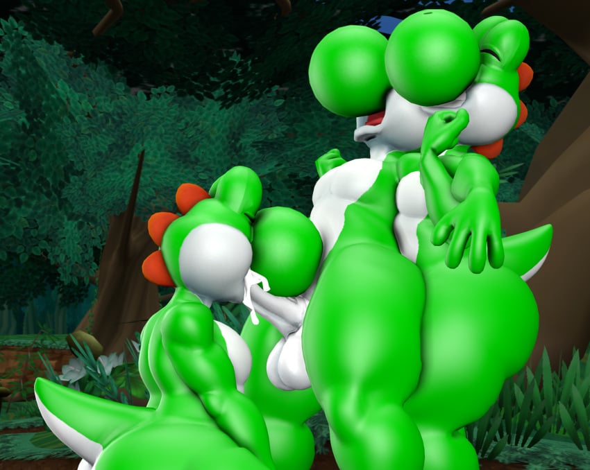 3d_(artwork) anal anthro ass balls bodily_fluids closed_eyes cum curvy_figure daemont92 digital_media_(artwork) dinosaur fellatio forest genital_fluids genitals green_yoshi group group_sex hi_res male male/male moan nintendo nude oral orgasm penile penis plant prehistoric_species reptile scalie sex source_filmmaker_(artwork) super_mario_bros. thick_thighs threesome tree trio voluptuous wide_hips yoshi