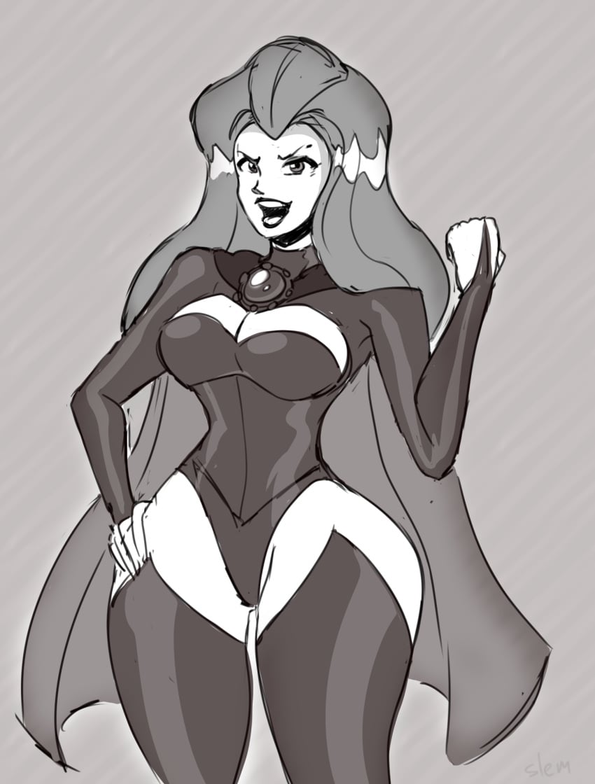 1girls big_ass big_breasts black_and_white cartoon_network cosplay crossover crossover_cosplay female female_only goblin_queen_(cosplay) goblin_queen_(x-men) human human_only large_ass large_breasts light-skinned_female light_skin marvel marvel_comics mature mature_female sam_(totally_spies) slemka thick_thighs totally_spies wide_hips x-men