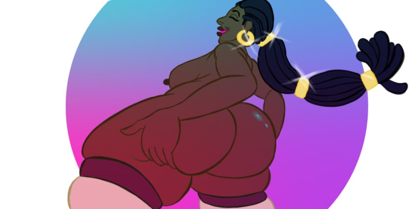 ass big_ass dark-skinned_female dark_skin earrings female female_only hoop_earrings mz._thickness solo thesharkmancometh