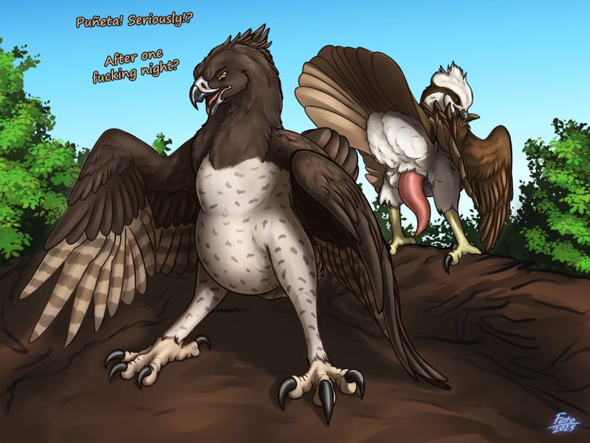 absurd_res accipitrid accipitriform after_sex anatomically_inaccurate annoyed avian avian_butt avian_feet beak bird bodily_fluids cloacal_penis dialogue eagle feather_preening feathers female feral ferobird genitals hi_res impregnation interspecies interspecies_impregnation interspecies_pregnancy lurk_(wingz31) male martial_eagle osprey penis personal_grooming pregnant pregnant_female pregnant_feral raised_tail rapid_pregnancy rose_(ferobird) tail tail_feathers tapering_penis text translated wings