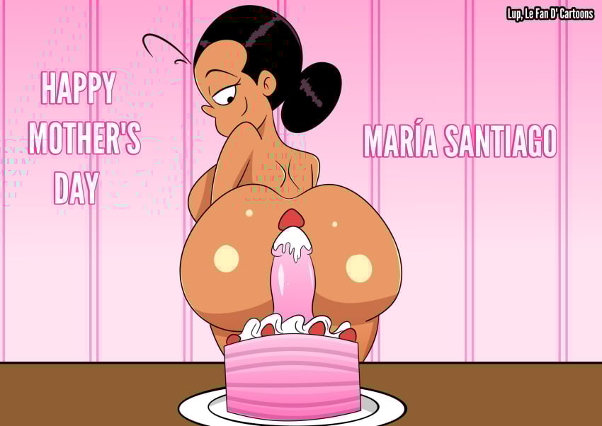 1girls big_ass big_butt black_hair cake dark-skinned_female dark_skin female female_focus female_only latina looking_back lupdrawer21 maria_santiago mature mature_female milf mother mother's_day nickelodeon the_casagrandes the_loud_house