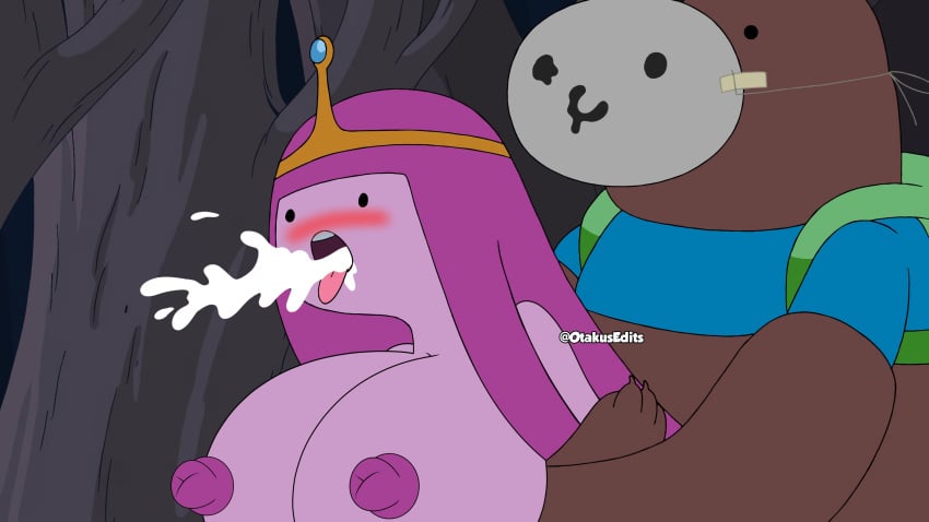 1girls accurate_art_style adventure_time bear bear_(adventure_time) bear_finn bestiality big_breasts bonnibel_bubblegum breasts cartoon_network cheating coughing_cum cucked_by_beast cucked_by_friend cuckold edit female hidden impostor impressed interspecies knot mask netorare ntr otakusedits penis pink_body pink_hair pink_skin princess_bubblegum screenshot_edit sweat tongue_out zoophilia