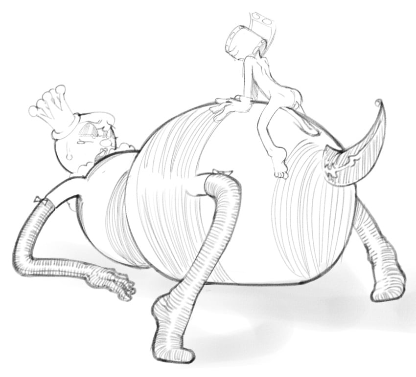 1boy 1girls big_ass big_butt cuphead_(game) fuck_and_suck nsfw porn rumor_honeybottoms small_penis