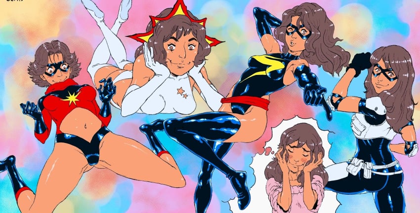 big_ass big_breasts bikini_bottom bra female hairy_pussy hero heroine kamala_khan ms._marvel muslim nerd pakistani_female panties red_scarf sexy_pose spider spider_tattoo superheroine symbiote