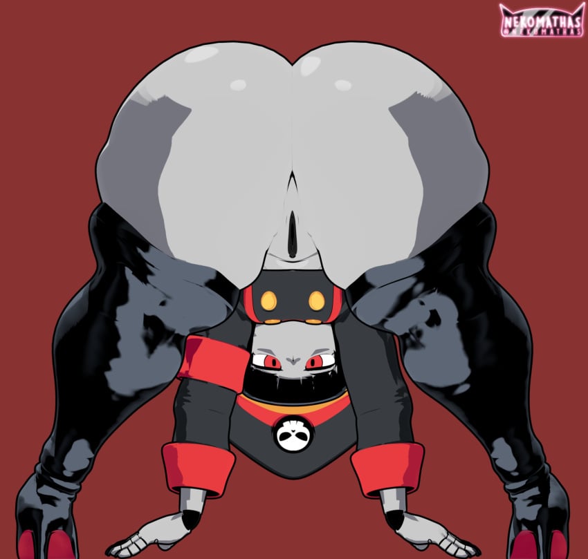 3d bent_over huge_ass lewdssonk nekomathas robot_commander_(bingbingzi) shortstack thick_thighs