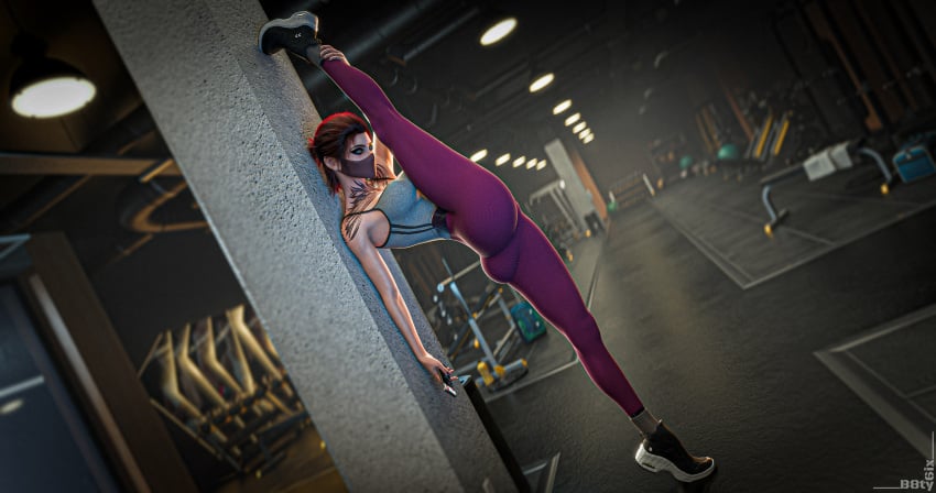 b8ty6ix gym oc original_character streching