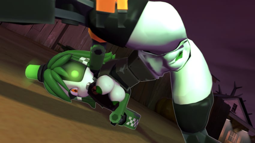 1female 1girl ass boobs female mimi_sentry pussy robot solo team_fortress_2