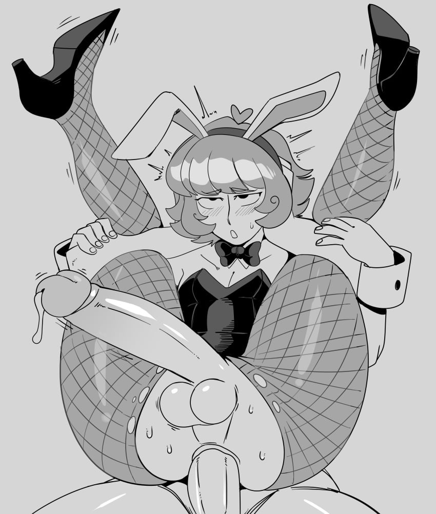 2boys anal blush bunnysuit cum erect_penis erect_while_penetrated erection huge_cock large_penis leotard male_only penis ragingbarbarians testicles thick_thighs thighs yaoi