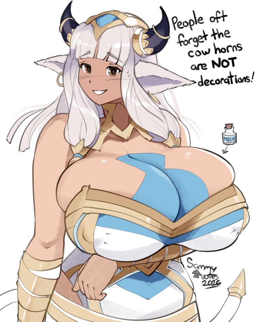 1girls 2026 ash_(fire_emblem) big_breasts cow_girl cow_horns fire_emblem fire_emblem_heroes huge_breasts nipple_bulge sammyupvote tagme
