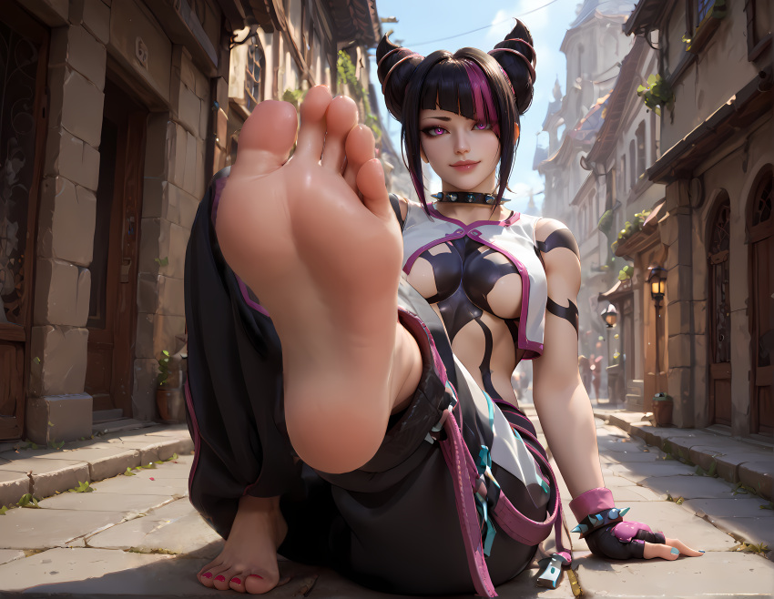 ai_generated barefoot beautiful feet foot_focus high_resolution juri juri_han soles street_fighter street_fighter_6 toes