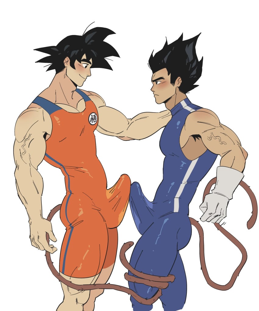 bara big_bulge bulge clothing daddy dragon_ball dragon_ball_z erection_under_clothes gay male male/male male_only manly mature_male muscular_male penis_outline son_goku tight_clothing toei_animation toumaart