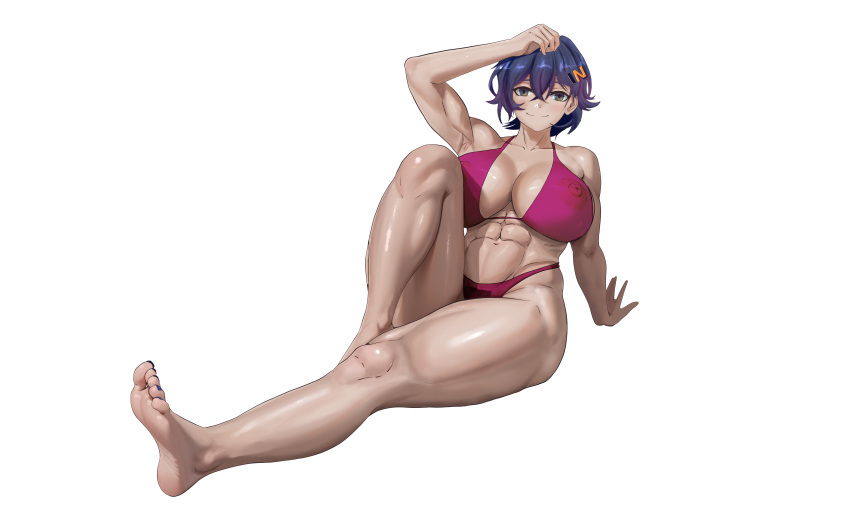 barefoot belle_(zenless_zone_zero) breasts feet female huge_breasts jubaby muscular muscular_female tagme thick_thighs thunder_thighs zenless_zone_zero