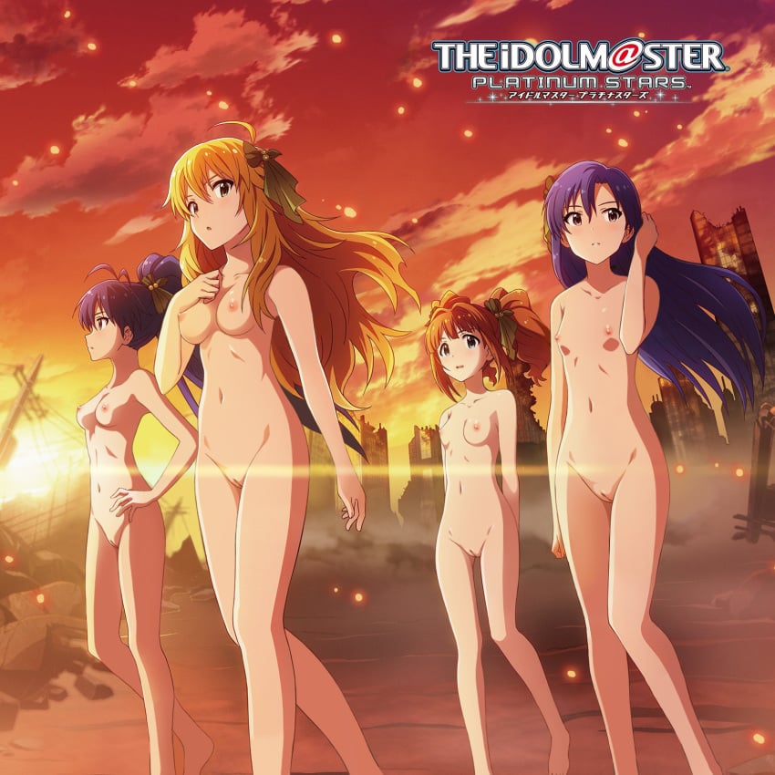 breasts ganaha_hibiki hoshii_miki idolmaster kisaragi_chihaya nipples nude photoshop pussy small_breasts takatsuki_yayoi uncensored