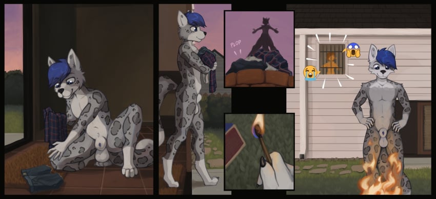 animal_genitalia anthro anthro_male burning clothing comic duo equid equine felid feline female fire forced genitals hasbro hi_res horse kidnapping male mammal marsminer my_little_pony pantherine pony sheath snow_leopard venus_spring