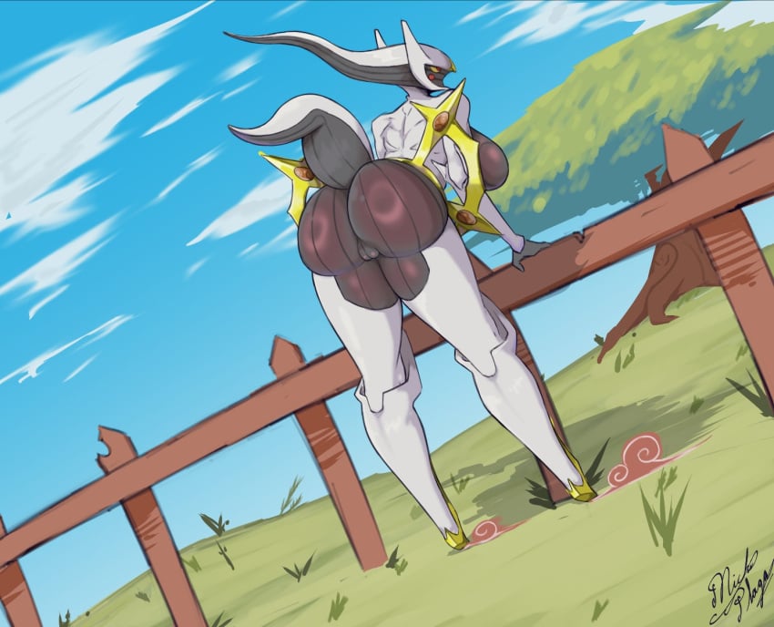 arceus ass big_ass generation_4_pokemon goddess legendary_pokemon michi_plaga nature_background nude nude_female pokemon pokemon_(species) pussy tagme