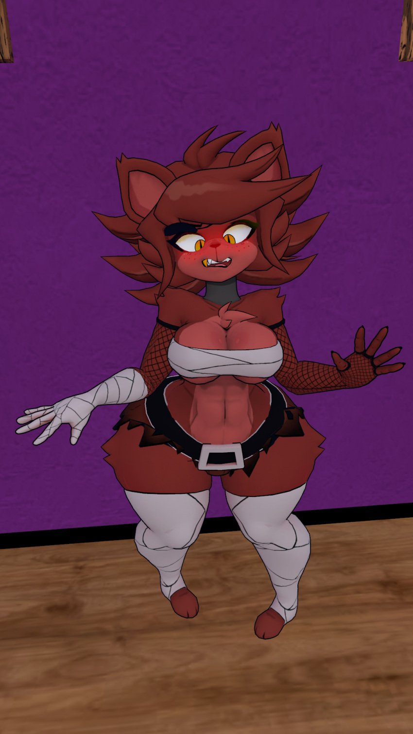 cally3d cryptiacurves embarrassed female fexa fredina's_nightclub furry pose vrchat vrchat_model