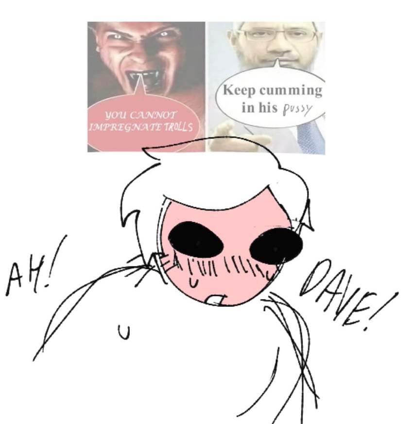 color dave_strider get_pregnant_(meme) homestuck jabbycockers karkat_vantas male male_focus meme partially_colored sex short_hair short_hair_male