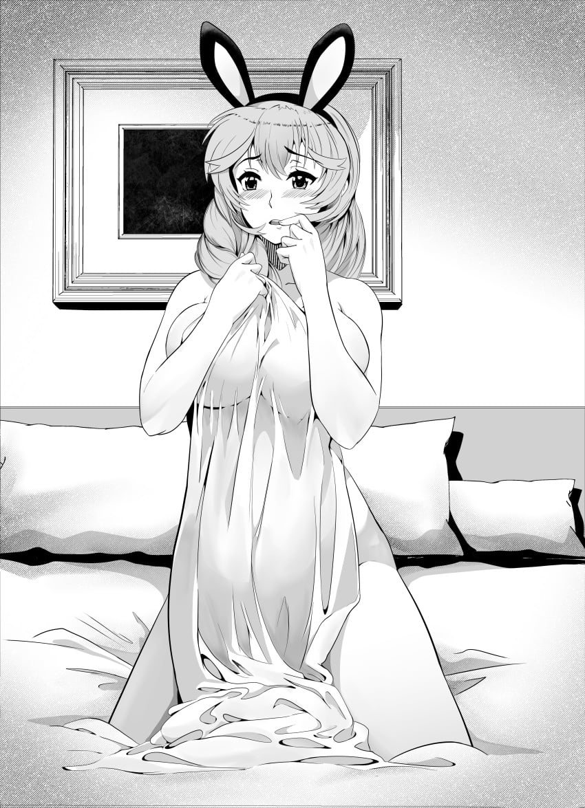 bed_sheet bunny_ears doujin_cover doujinshi female otome_dori otomedori sakuragi_otome