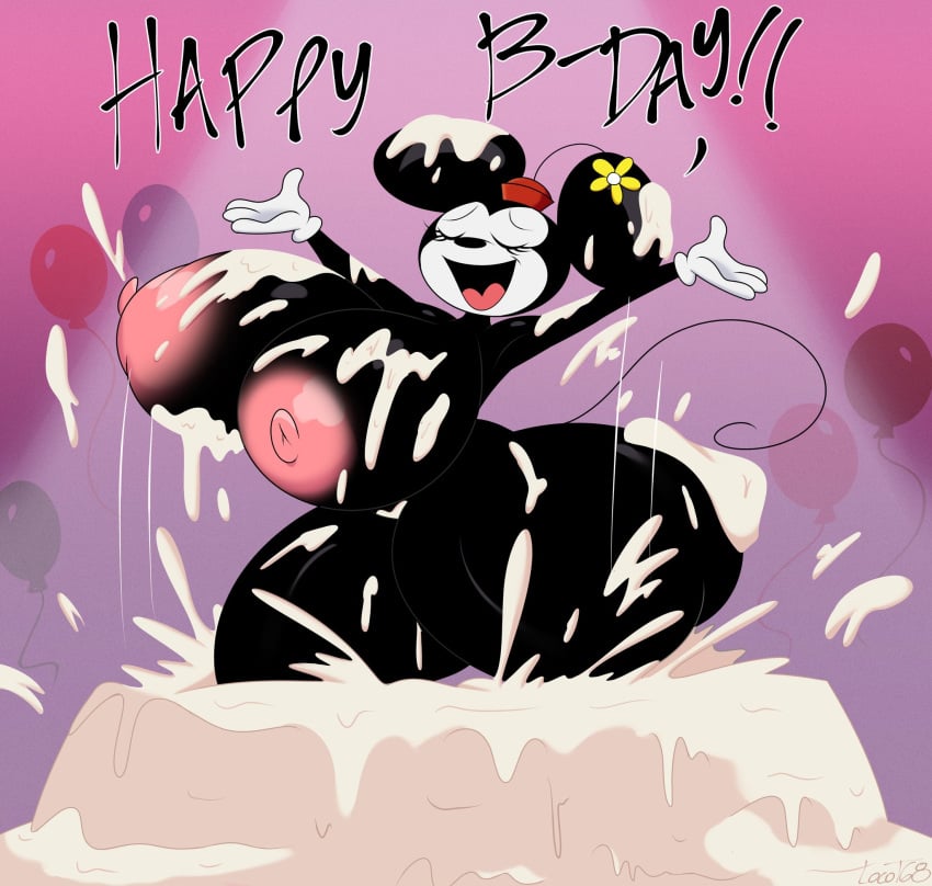 1girls anthro ass_bigger_than_head ass_focus birthday breasts_bigger_than_head cake cake_on_ass cake_on_breasts caked_up disney dumptruck_ass female female_only hyper_ass hyper_breasts locote68 minnie_mouse public_domain shortstack suprised teasing