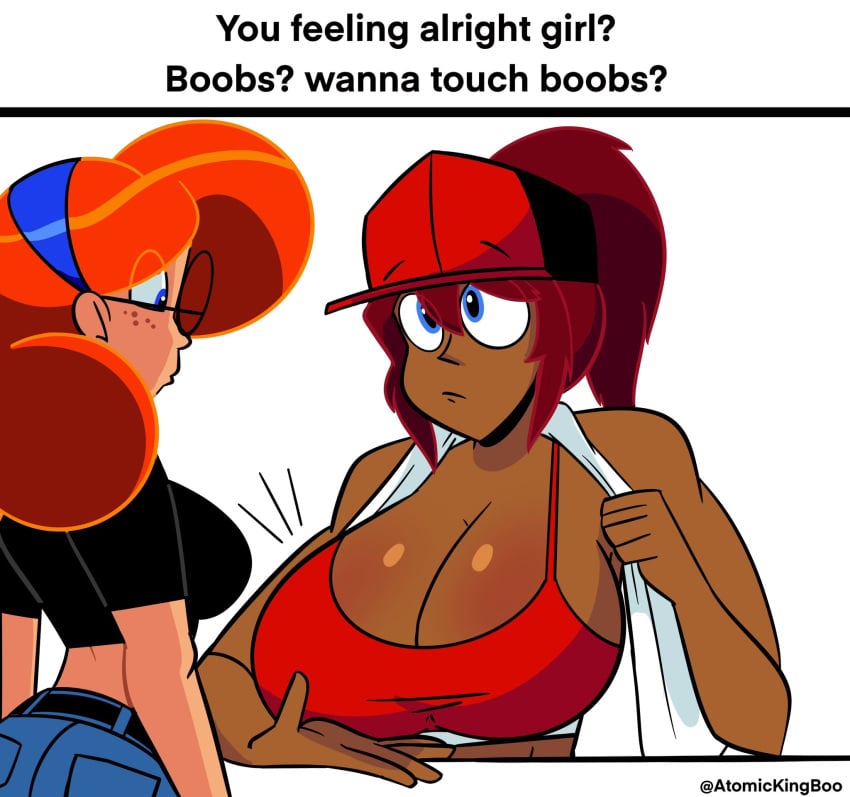 2girls atomickingboo big_breasts original_character paulinda_sherwoods tagme terra_mandrile