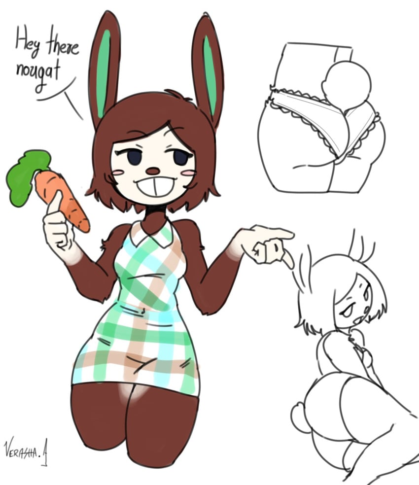 animal_crossing ass carmen_(animal_crossing) nintendo panties polterousr sketch