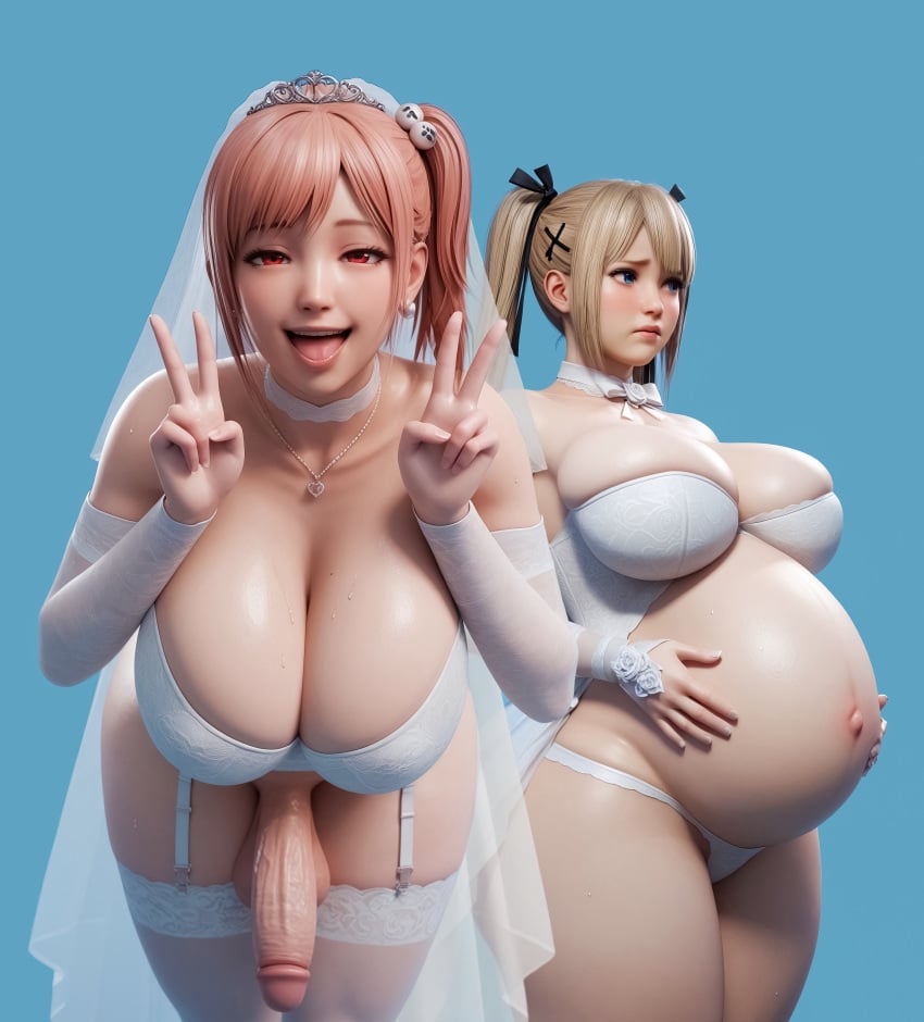 1futa 1girls 3d ai_generated armpits armwear asian ass balls ballsack belly belly_button big_ass big_balls big_belly big_breasts big_penis blonde_hair blue_eyes breasts calm child_bearing_hips dead_or_alive dead_or_alive_5 earrings embarrassed english english_text female flaccid flaccid_penis front_view futa_on_female futa_with_female futanari hair_ribbon hand_behind_head hand_on_belly hand_on_hip happy hi_res high_resolution highres holding_belly honoka_(doa) huge_ass huge_balls huge_belly huge_breasts huge_cock large_ass large_balls large_belly large_breasts large_penis light-skinned_female light-skinned_futanari light_skin lingerie lipstick lipstick_mark lipstick_smear long_hair long_penis looking_at_viewer marie_rose medium_breasts multiple_pregnancies penis pink_hair posing posing_for_picture posing_for_the_viewer postcard pregnant pregnant_female red_eyes ribbon ribbons shaved_crotch shiny_skin simple_background skindentation slim_waist smile smiling_at_viewer smug sweat sweatdrop text thick_penis thick_thighs thighhighs tiara tight_clothing twintails veil vein veins veiny_penis wedding wedding_dress wedding_lingerie wedding_ring wedding_veil wide_hips writing