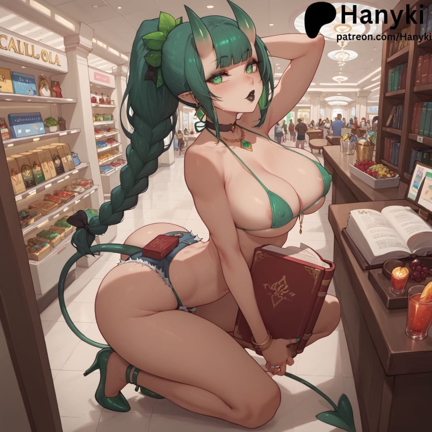 1_girls ai_generated big_ass big_breasts blush breasts brest character copyright erection femalernrnmeta: foreskin general: hanyki high_heels huge_breasts looking_at_viewer nude original sex solo succubus thighs uncensored