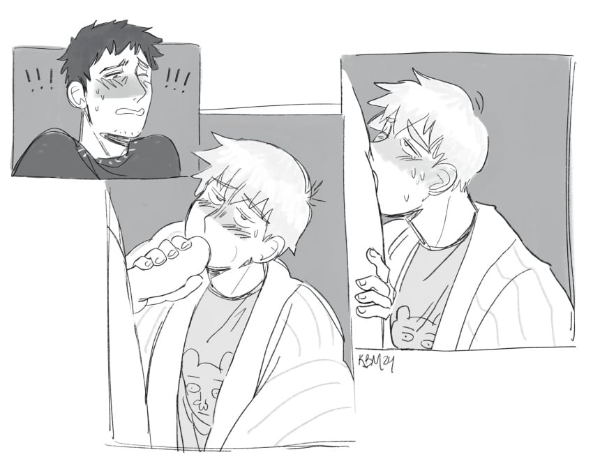 arataka_reigen blowjob katsuya_serizawa male/male mob_psycho_100