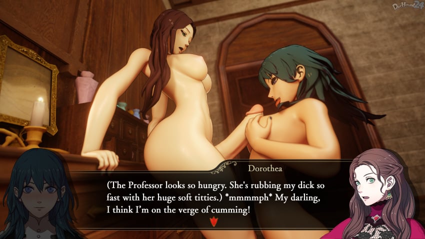 1futa 1girls 3d areolae arm_support ass big_ass big_breasts big_penis blender_(software) blue_eyes blue_hair blue_nails breast_awe breasts brown_hair byleth_(fire_emblem) byleth_(fire_emblem)_(female) completely_nude completely_nude_female couple dochaunt24 dorothea_arnault english_text exhausted female fire_emblem fire_emblem:_three_houses futanari green_eyes half-closed_eyes imminent_cumshot imminent_orgasm indoors large_ass large_breasts large_penis long_hair looking_pleasured magic medium_breasts nail_polish naughty_face nintendo nipples nude nude_female open_mouth outercourse paizuri penis penis_awe penis_between_breasts red_nails smile teal_hair teal_nails text text_box tongue tongue_out transformation uncensored