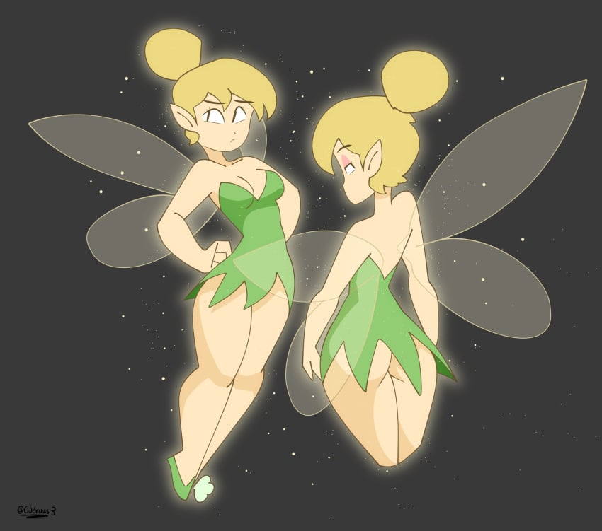 1girls ass breasts cjdraws_3 cleavage female no_panties peter_pan_(disney) tagme tinker_bell