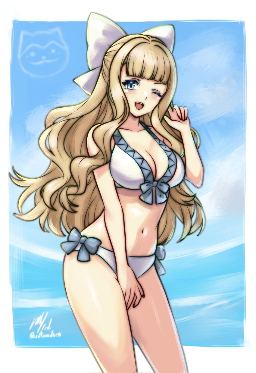 breasts charlotte_(fire_emblem) female female_only fire_emblem fire_emblem_fates rotomdocs solo swimsuit