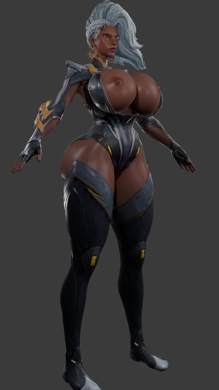 3d african_female asserting_dominance big_breasts blender blender_(software) dark-skinned_female female huge_breasts marvel marvel_rivals model ororo_munroe sfmdh storm_(marvel_rivals) storm_(x-men) t-pose