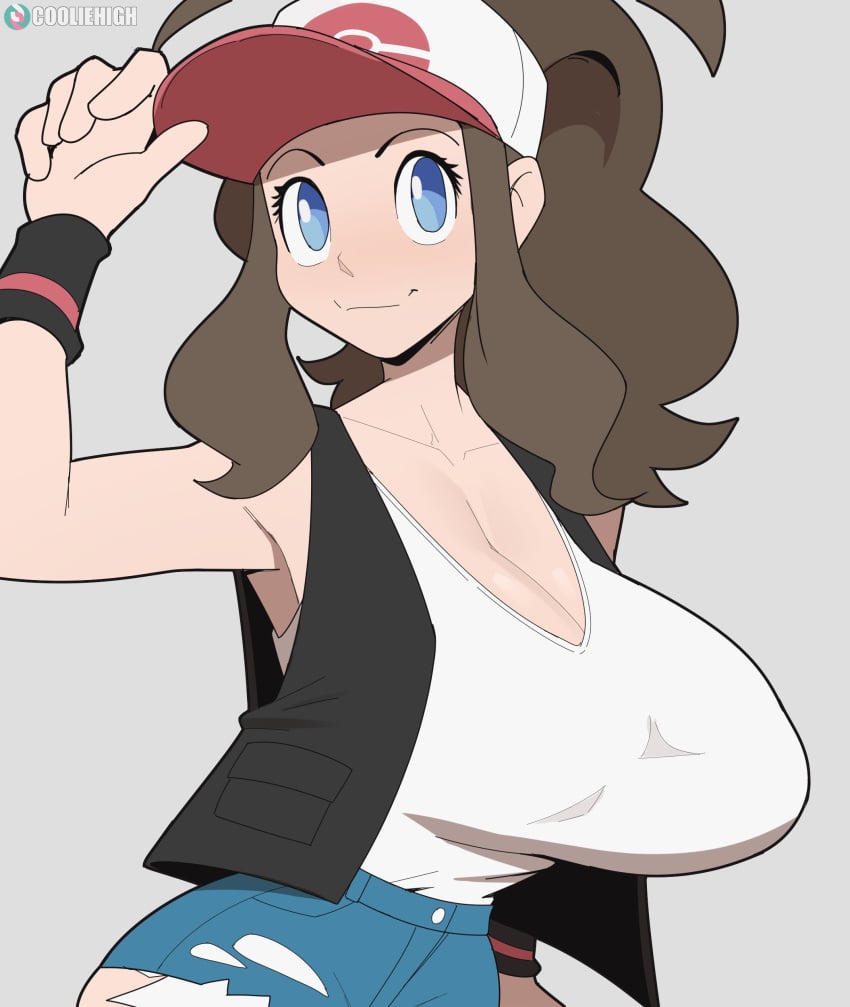 1girl 1girls 2025 2025s alternate_breast_size artist_name ass big_breasts black_jacket blue_eyes blue_shorts breasts brown_hair butt cap cleavage clothed clothing cooliehigh creatures_(company) eyelashes female female_focus female_only game_freak gen_5_pokemon generation_5_pokemon hair hat hilda_(pokemon) hips huge_breasts human human_female human_only jacket light-skinned_female light_skin nintendo pokemon pokemon_(franchise) pokemon_(game) pokemon_(trainer) pokemon_bw pokemon_trainer ponytail shorts smile solo solo_female subscribestar_logo subscribestar_username white_shirt wide_hips