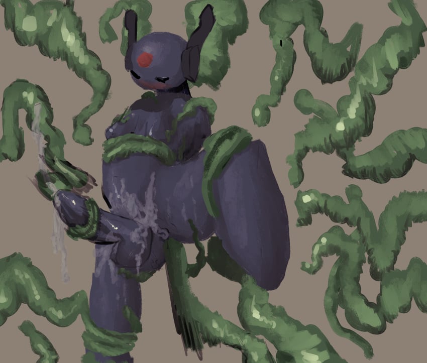 1futa cum cum_drip cum_on_body female_focus female_only genital_fluids iterator_(rain_world) looks_to_the_moon_(rain_world) rain_world robot robot_girl robot_humanoid robot_penis tentacle tentacle_job tentacle_sex thick_thighs thighs videocult