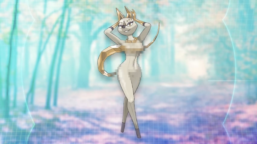 1girls 2024 4_fingers amber_(material) amber_eyes anthro bead_necklace bedroom_eyes belly_button blurred_background blurry_background breasts canid canine canis censored censored_breasts censored_pussy censored_vagina crystal crystal_tail curvaceous curvaceous_female curvy curvy_female curvy_figure digital_art digital_drawing_(artwork) digital_media digital_media_(artwork) eyelashes fakemon fan_character female furry game_freak glistening glistening_arms glistening_hands glistening_tail grey_body hands_behind_head harrygoldartist jewelry looking_at_viewer mammal navel necklace nintendo original_character pixelated pokemon screencap screenshot seductive seductive_look seductive_smile smile smiling smiling_at_viewer solo tail yellow_arms yellow_eyes yellow_hands