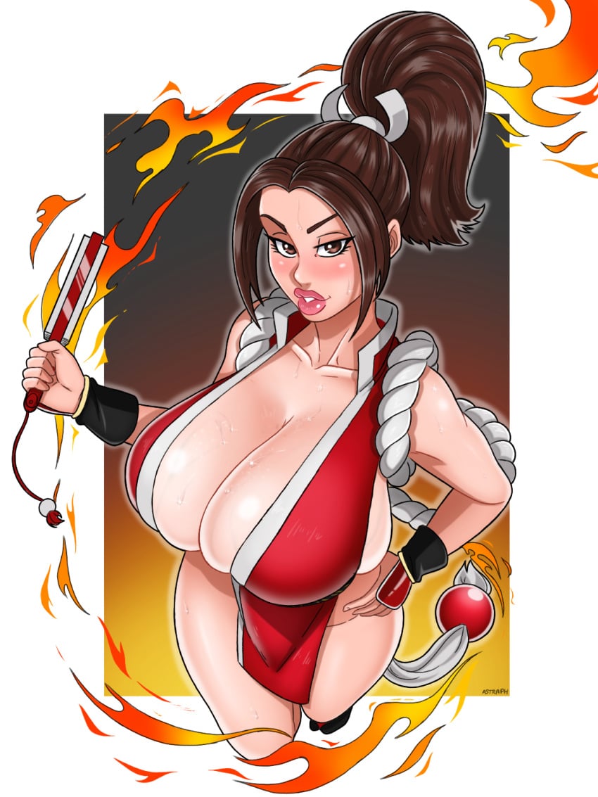 big_breasts big_breasts big_nipples breasts breasts breasts ecchi giant_breasts kof mai_shiranui neckline street_fighter