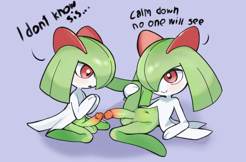 2boys cute femboy femboy_only furry furry_only kirlia little_penis lovelymobcorp penis pokemon pokemon_(species)