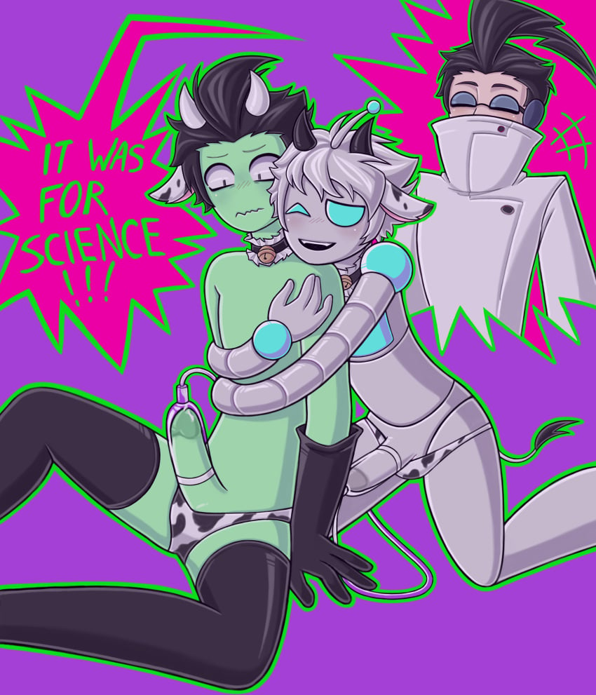 cow_suit femboy gay gir gir_(invader_zim) invader_zim nickelodeon professor_membrane zagir zim zim_(invader_zim)