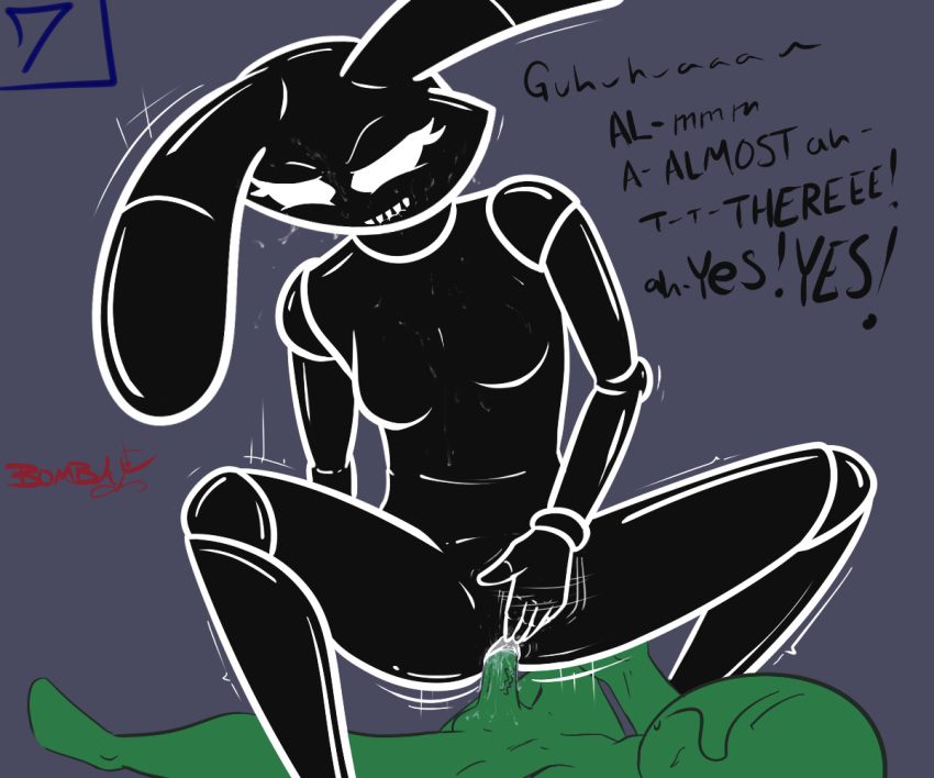 ? animatronic anonymous english_text female five_nights_at_freddy's five_nights_at_freddy's_2 human interspecies lagomorph machine male mammal penetration penis rabbit robot shadow_bonnie straight technophilia text vaginal_penetration video_games