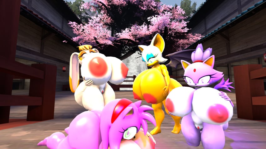 3d 3d_model amy_rose anthro areolae ass bat big_ass blaze_the_cat breasts darksorm erect_nipples feline female group hedgehog huge_ass huge_breasts hyper lagomorph large_breasts mammal mobian mobian_(species) mobian_bat nipples nude pussy rabbit rouge_the_bat sega sonic_(series) sonic_adventure_2 sonic_the_hedgehog_(series) vanilla_the_rabbit