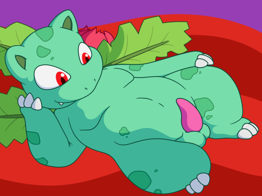 1boy balls blush cute erection feral flygon_(artist) ivysaur male male_only nintendo penis pokémon_(species) pokemon pokemon_(species) pokemon_rgby solo video_games