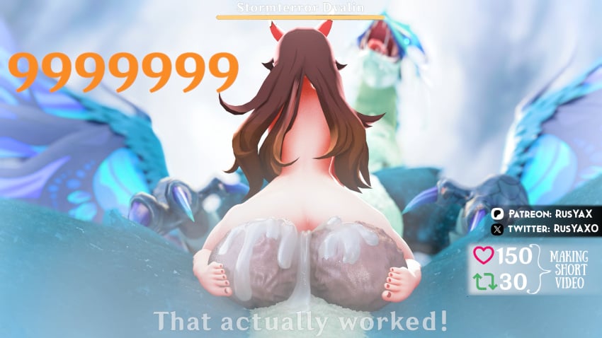 1boy 1boy1girl 1girls 3d 3d_(artwork) amber_(genshin_impact) anal anal_insertion anal_orgasm anal_sex ass ass_focus big_ass big_balls big_butt big_penis boss boss_monster brown_hair cowgirl_position critical_hit cum cum_drip cum_dripping cum_in_ass cum_inside dragon dragon_penis dripping dripping_cum dripping_semen dvalin excited female genshin_impact health_bar huge_balls huge_cock impossible_fit light-skinned_female light_skin monster monster_cock nude nude_female orgasm orgasm_face outdoor_sex outdoors outside patreon penis penis_in_ass rusyax sitting sitting_on_lap sitting_on_penis sitting_on_person size_difference tagme talking talking_to_another talking_to_partner talking_to_viewer twitter twitter_link twitter_username viewed_from_behind wingless_dragon wings zoophilia