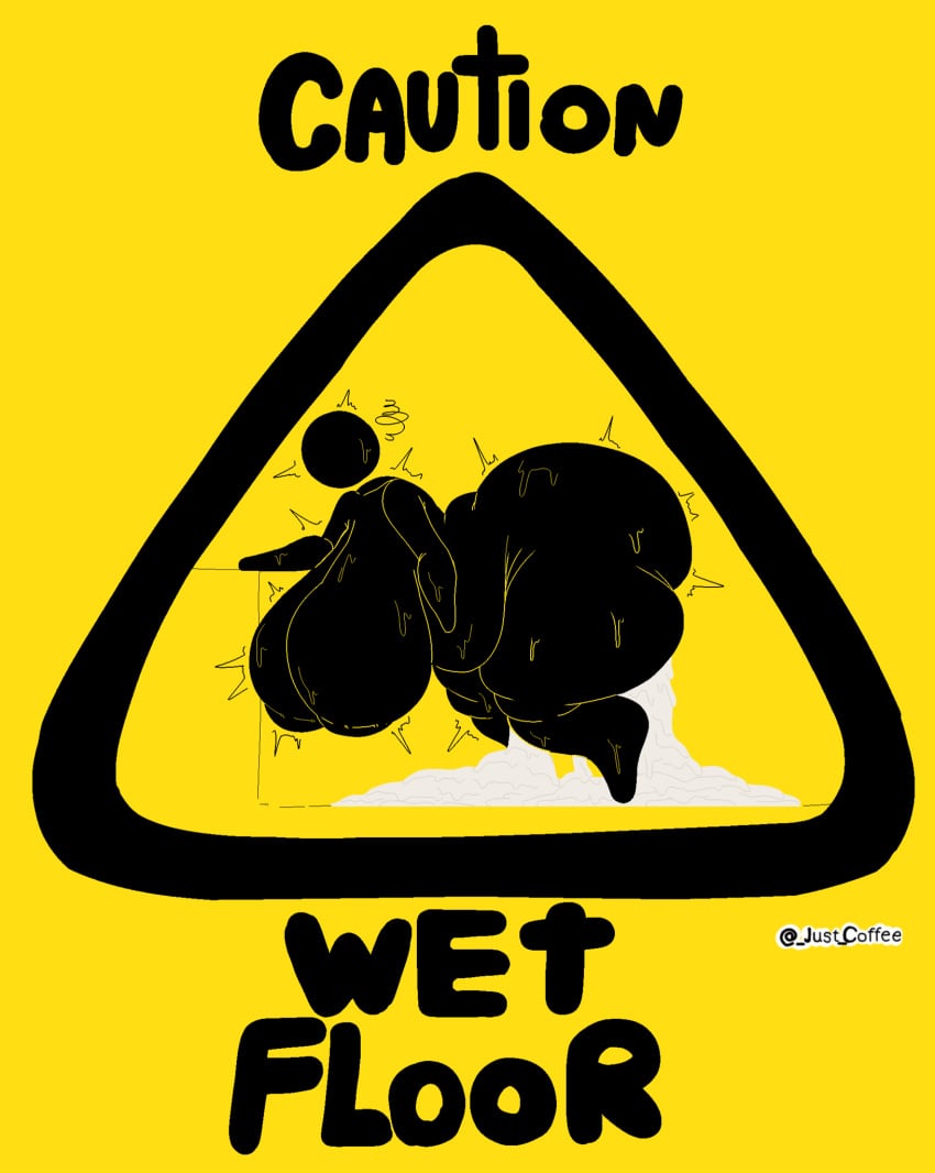 after_sex bbw caution_sign excessive_cum hyper_ass just_coffee leaking_cum leaning_forward leaning_on_object tagme warning_sign warning_sign_person