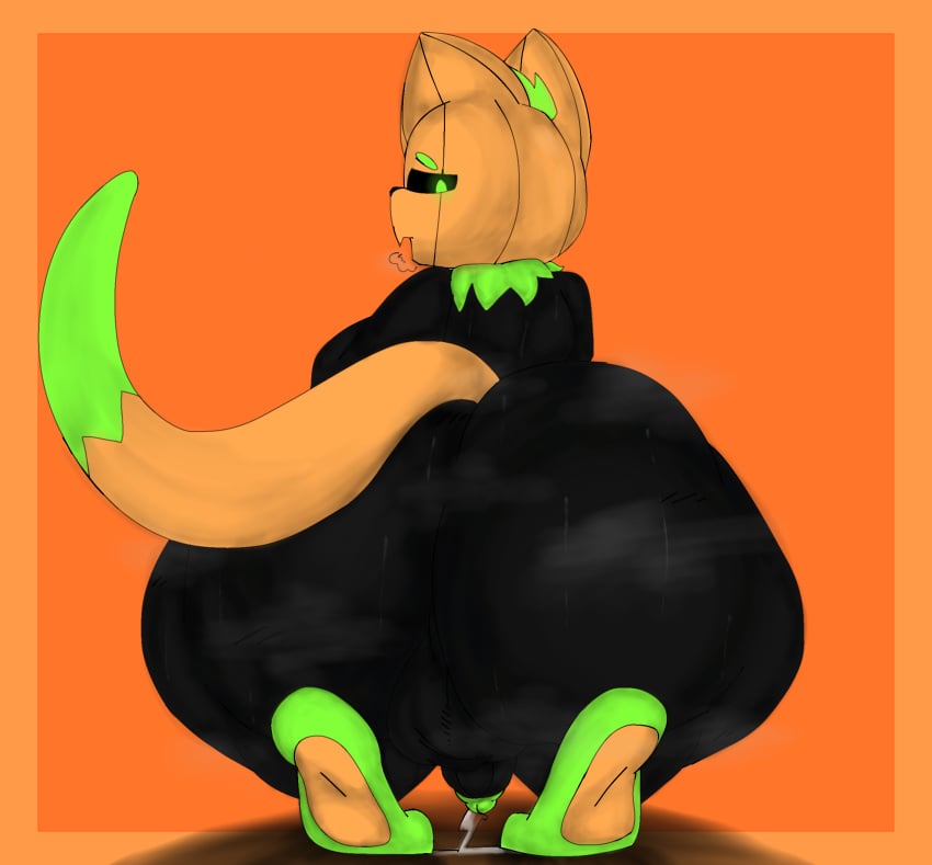 anthro ass ass big_ass big_balls big_butt big_penis black_body black_fur bubble_ass bubble_butt busty fat_ass fat_butt feet green_eyes huge_ass huge_butt huge_thighs hyper kneeling musk musk_clouds musky_butt penis precum precum_drip precum_string pumkat pumpkin_head sweat sweatdrop sweating sweaty sweaty_body sweaty_butt voluptuous voluptuous_male wide_ass wide_hips wide_thighs