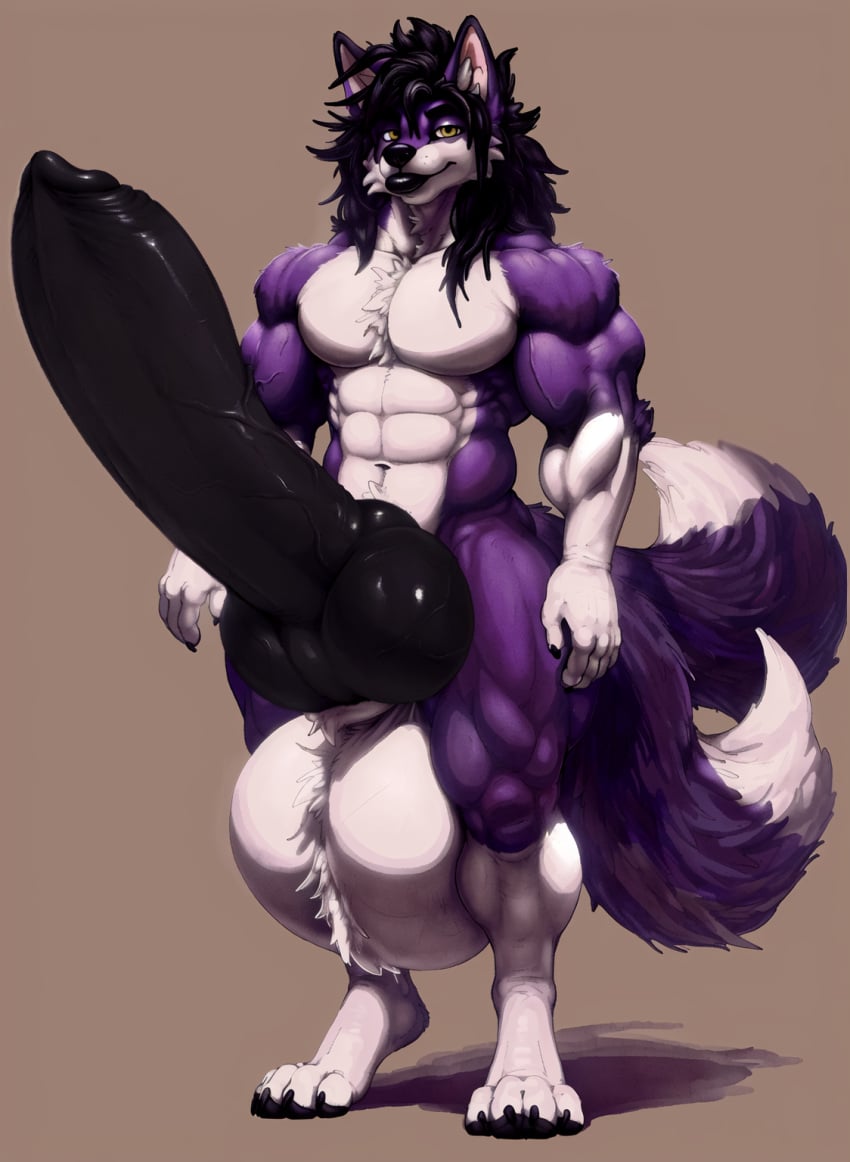 2_tails 4_toes 5_fingers abs absurdly_large_cock adonis_belt ai_assisted ai_generated animal_genitalia animal_penis anthro arms_at_sides athletic athletic_anthro athletic_male ball_squish ball_tuft balls_between_knees balls_between_legs balls_between_thighs balls_bigger_than_head biceps big_balls big_biceps big_knot big_muscles big_pecs big_penis big_sheath big_trapezius black_claws black_eyebrows black_hair black_lips black_nose black_penis black_pupils calves canine canine_genitalia canine_penis cheek_tuft chest_tuft claws crotch_tuft deltoids digitigrade ear_fluff elbow_tuft erect_penis erection eyelashes eyeliner finger_claws fit fit_male fluffy fluffy_balls fluffy_chest fluffy_fur fluffy_hair fluffy_sheath fluffy_tail folf forearm_muscles fox fox_tail fox_tails front_view gigantic_penis gloves_(marking) grin hip_bones hip_dips huge_balls huge_cock huge_knot huge_muscles humanoid_hands hybrid hyper_balls hyper_penis knot_bigger_than_head knotted_penis latissimus_dorsi long_penis looking_at_viewer male male_only manly messy_hair muscular muscular_anthro muscular_arms muscular_calves muscular_legs muscular_male muscular_shoulders muscular_thighs no_nipples nude nude_anthro nude_male pecs penis_longer_than_knee penis_longer_than_legs penis_longer_than_torso penis_tip purple_fur quadriceps sheath sheath_tuft shoulder_length_hair shoulder_tuft shoulders simple_background slit_pupils smug socks_(marking) solo tagme tapering_penis thick_bottom_lip thick_lower_lip thick_penis thick_thighs toe_claws trapezius triceps vein veins veins_on_dick veiny veiny_arms veiny_biceps veiny_knot veiny_muscles veiny_penis vyrdaes vyrdaes_(artist) white_belly white_fur white_sclera white_tail_tip wolf yellow_eyes