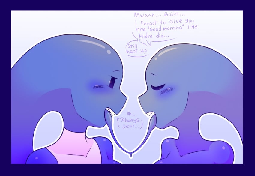 anthro aqua_(nekuzx) blush breasts daughter dialogue english_text female female_only fisa_(nekuzx) humanoid incest kissing mother mother_and_daughter nekuzx original original_character original_characters parent text tongue tongue_out yuri