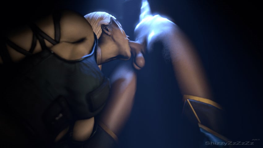 3d animated fellatio female futa_on_female futanari gif intersex mortal_kombat mortal_kombat_(2011) shizzyzzzzzz sonya_blade